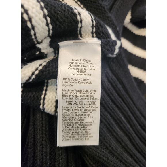 NWT J. Crew Cotton Turtleneck Sweater In Stripe Black White S - Picture 7 of 8
